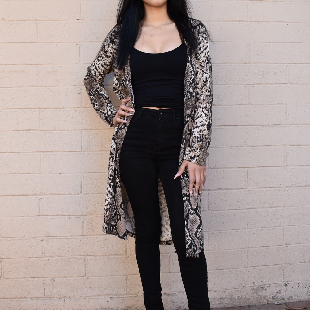 LAST ONE ! Snake Print Long Cardigan